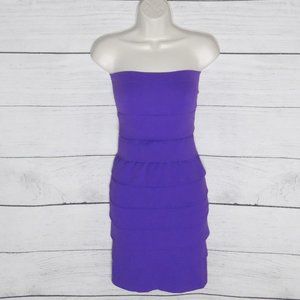 Purple Layered Strapless Dress